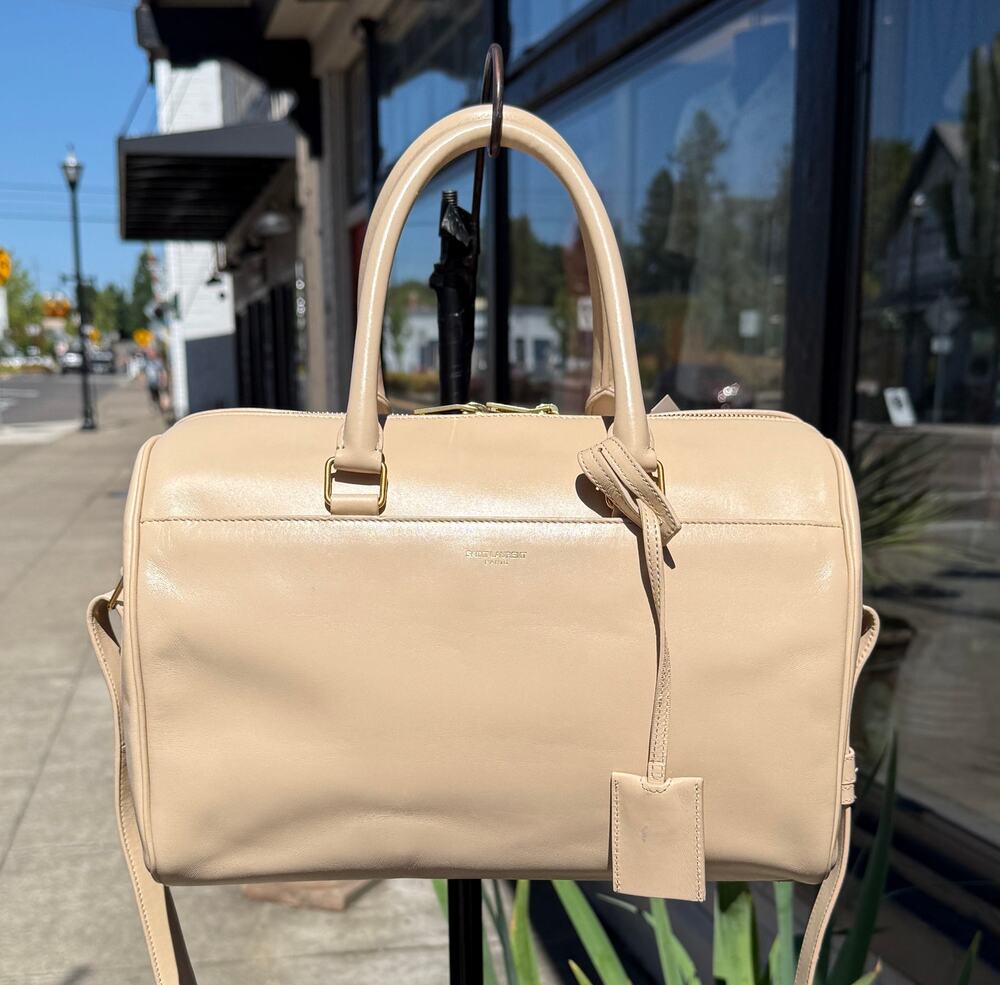 SAINT LAURENT PARIS Baby Duffle Leather Boston Vintage Bag